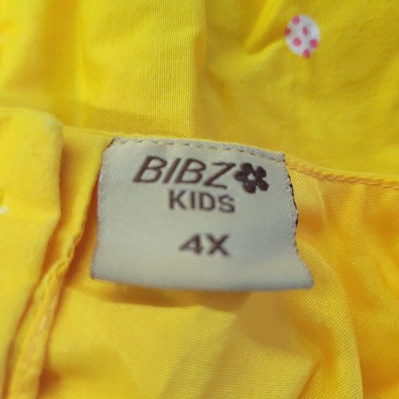 Bibz Kids‎ Yellow Floral Fit and Flare Dress Girls 4X Summer Outfit Lined - Picture 4 of 9